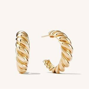 Mejuri Large Croissant Dome Hoop Earrings New